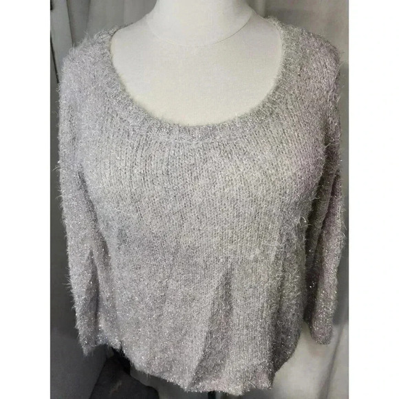 Jennifer López Sweater Blush Pink Beige With Metallic Silver Plus Size 2x - Picture 1 of 5